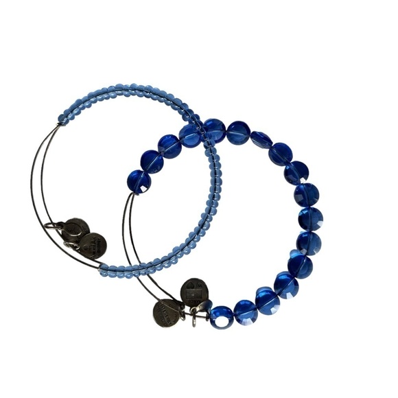 Alex & Ani Blue Beaded Expandable Bangles (set of 2) - Picture 3 of 3